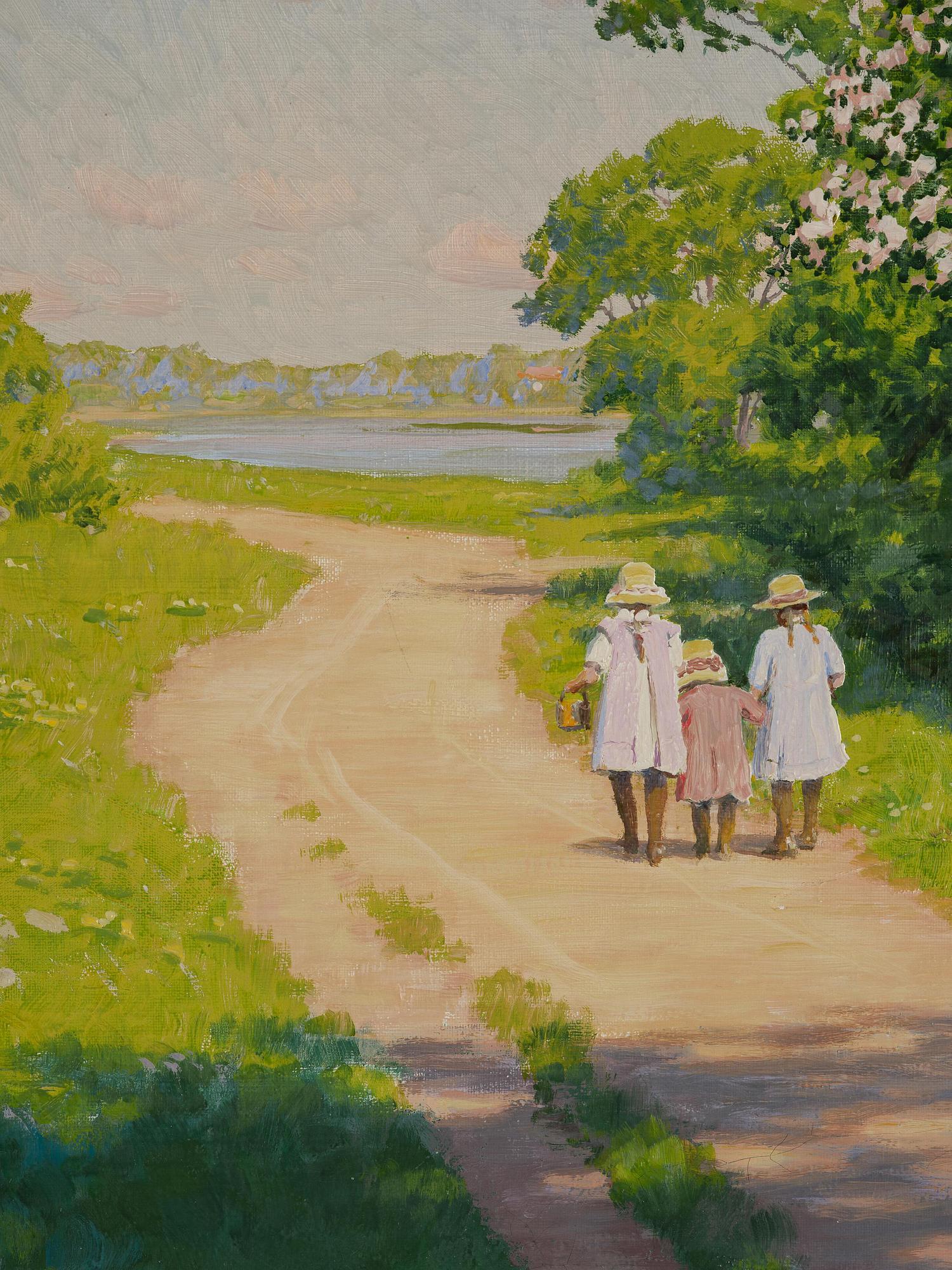 Johan Krouthén, Sommarlandskap med vandrande barn.