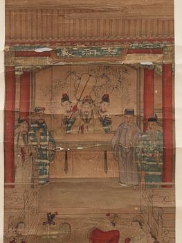 Two hanging scrolls with military scenes, Qing dynasty, 19th Century.