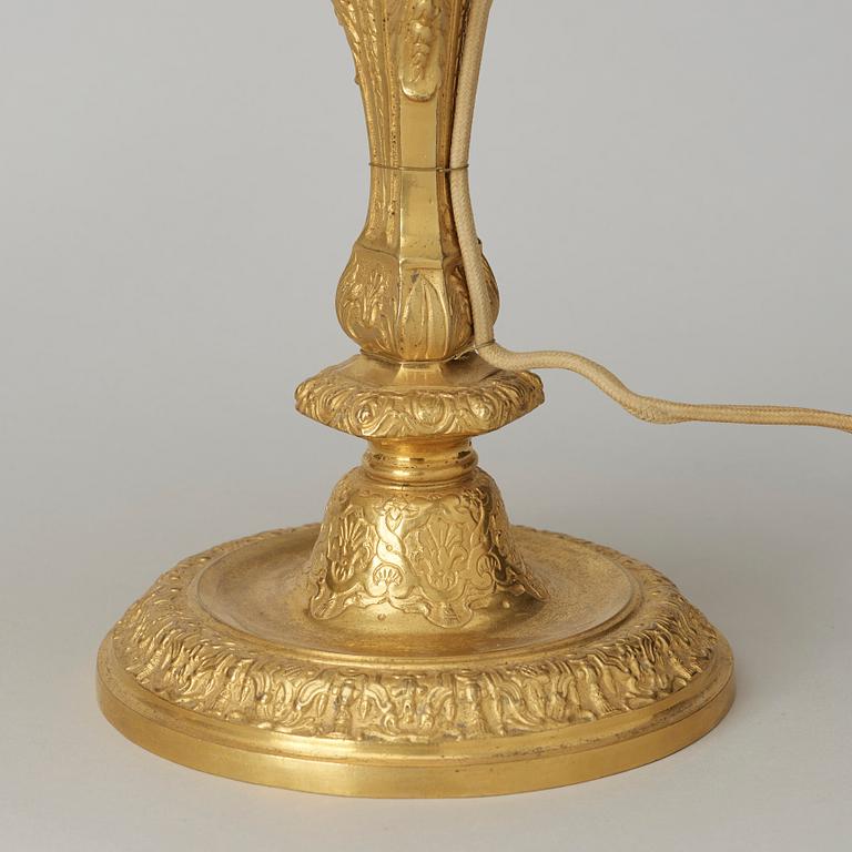 A pair of ormolu table lamps second half of the 19th century.
