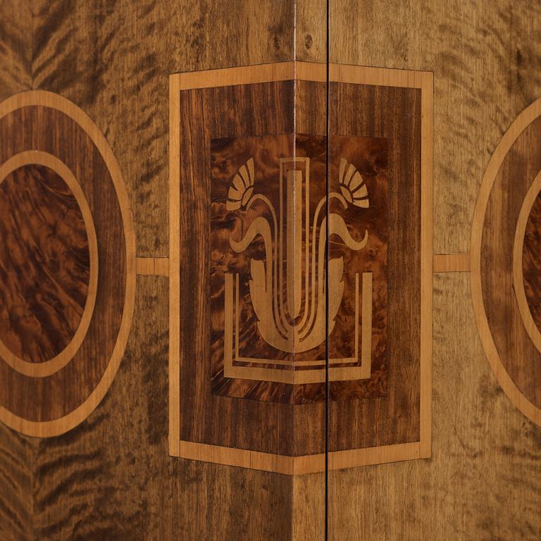 A Swedish Grace stained birch cabinet attributed to Ture Ryberg, J.E Blomqvist Möbelfabrik, Uppsala, 1920-30's.