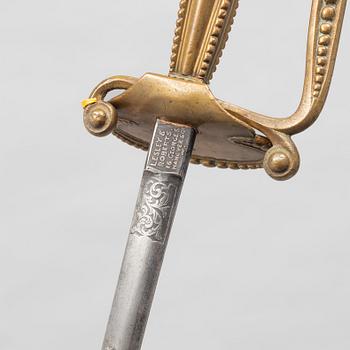 Dress sword, English early 20th century, with scabbard.
