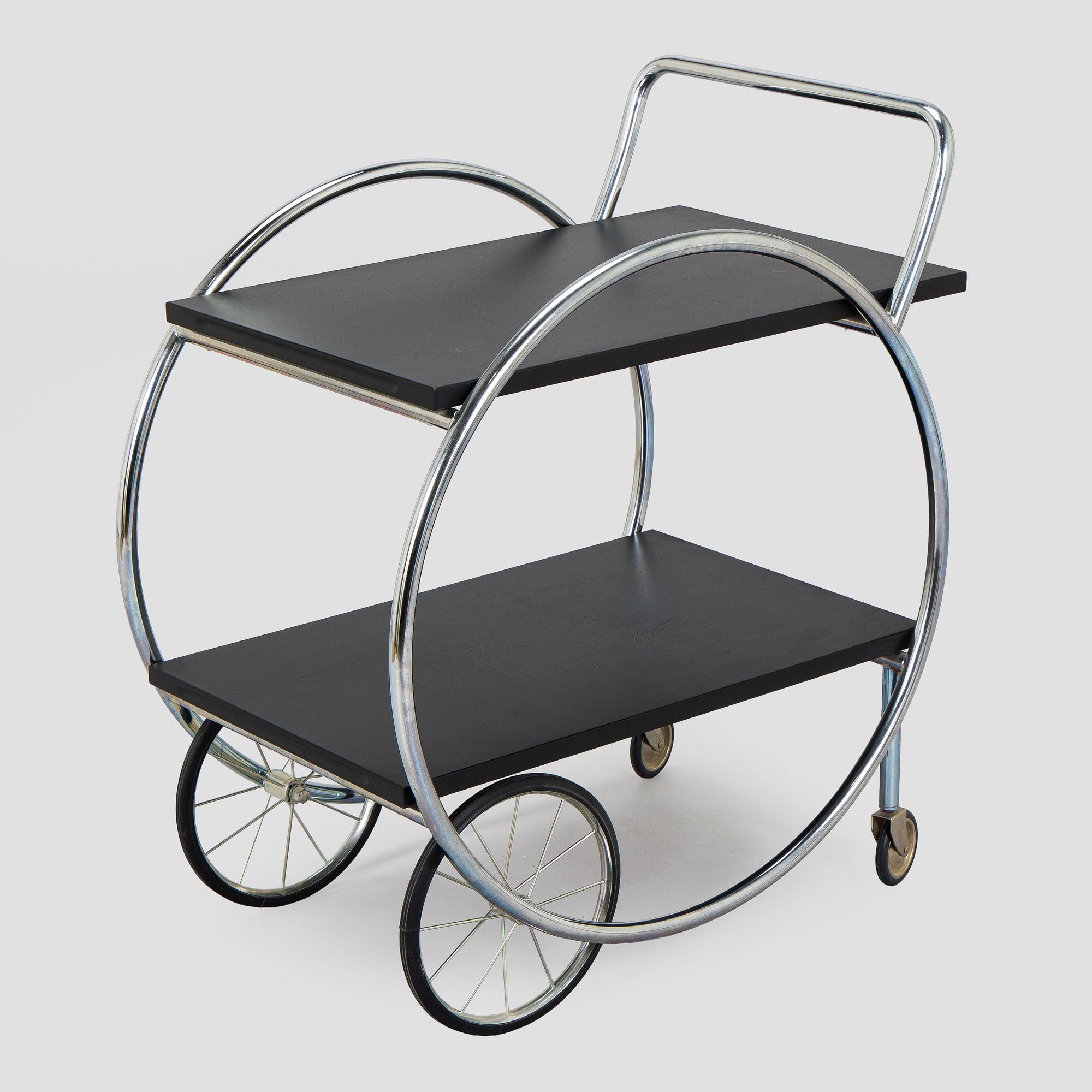 Serving trolley, functionalist style, 2000s.
