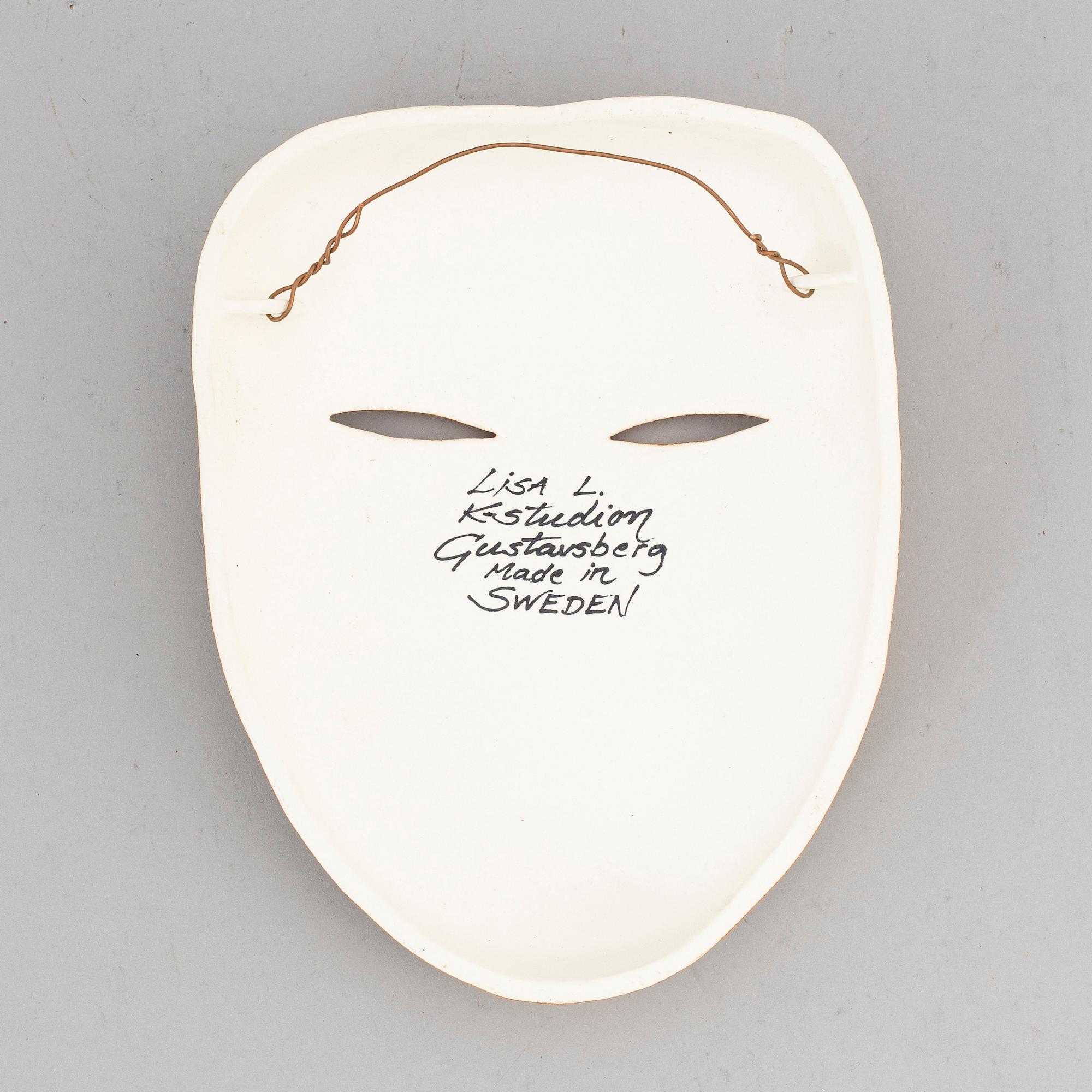 A Lisa Larson stoneware figure of a mask, K-Studion, Gustavsberg.
