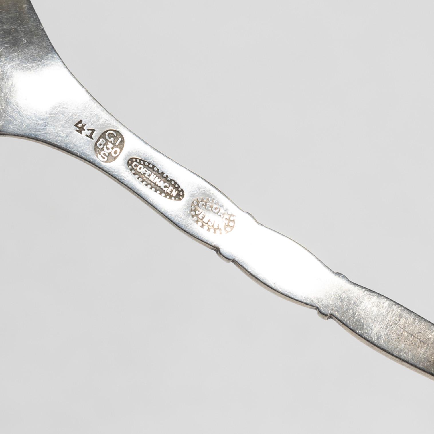 Georg Jensen, a 830/1000 silver serving spoon, Copenhagen, Denmark 1919-1927.