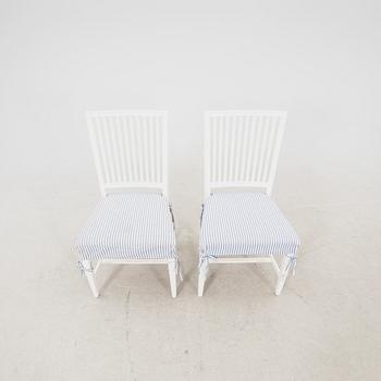 A set of 10 painted Gustavian style chairs from IKEA later part of the 20th century.