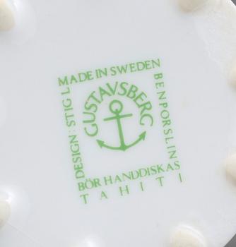 KAFFEKOPPAR 8 st MED FAT, benporslin, Tahiti, Stig Lindberg, Gustavsberg.