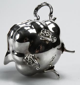 MOCCASERVIS, 3 delar, silver, rokokostil, 1945. vikt ca 857 gr.