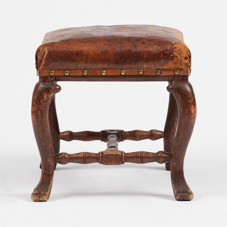 A Swedish late baroque stool, mid 18th century.