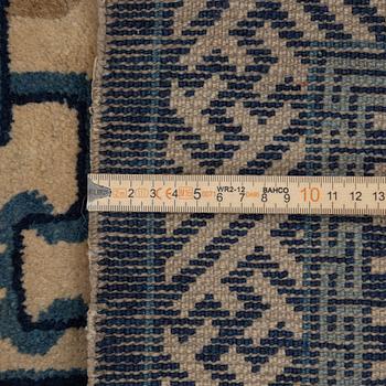 Two antique Chinese Pao-Tow rugs, c. 125 x 65 and 125 x 60 cm.