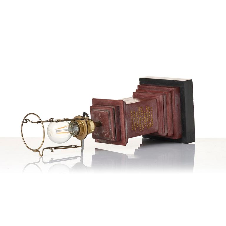 A presumably Italian marble lamp, 20th century.