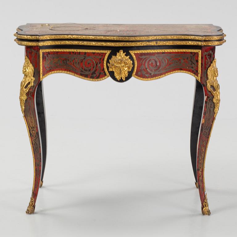 A Boulle style card table, end of the 19th Century.