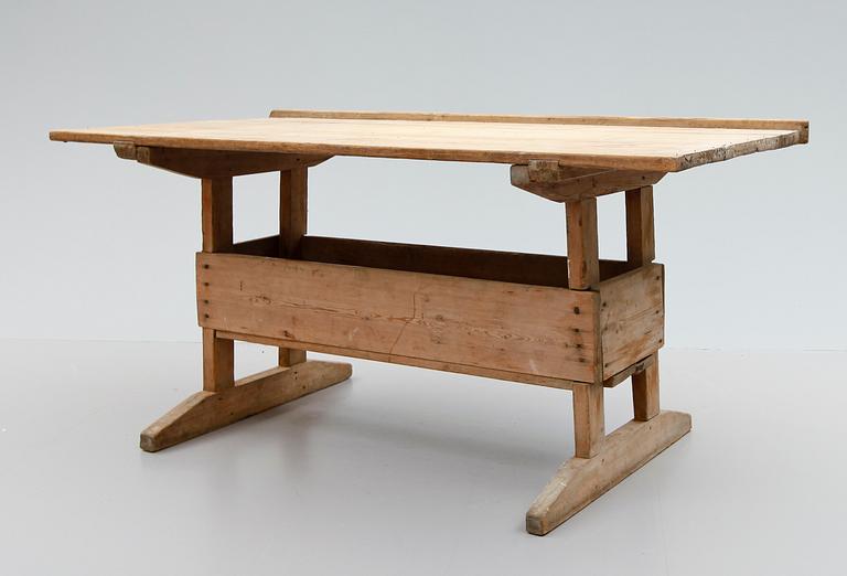BORD MED TRÅG, allmoge, 1800-tal.