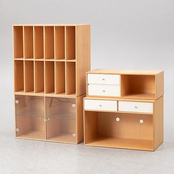 Peter J Lassen, shelving system, 4 pieces, "Montana", Montana Møbler, Denmark.
