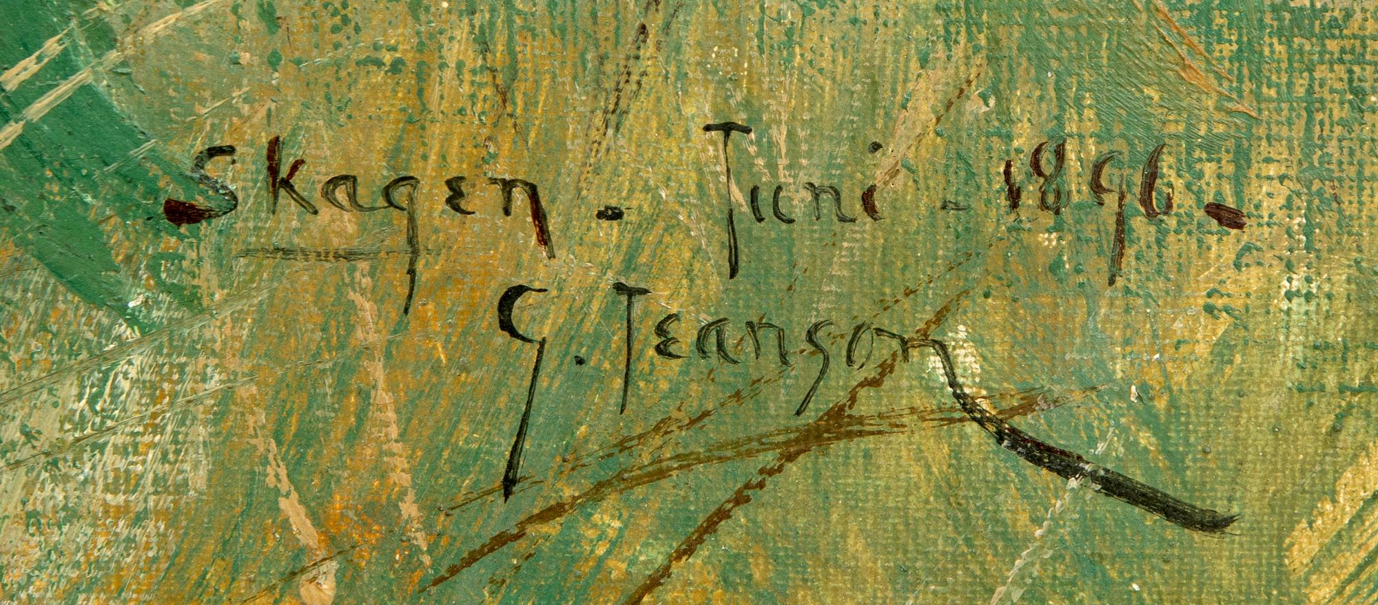 Gustaf Jeanson, oil on canvas, signed and dated 1896.