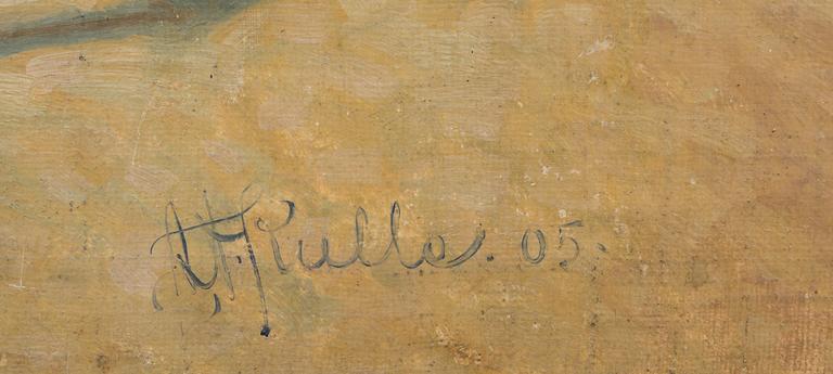 AXEL KULLE, olja på duk, signerad och daterad 1905.