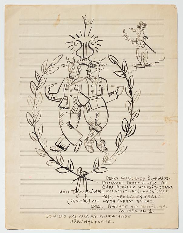 Gösta Adrian-Nilsson, Portfolio with three scores,  "Dialog mellan piano och cello", opus 2, "Sång och piano", opus 3.