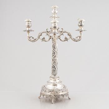 Candelabrum, silver, 20th century.