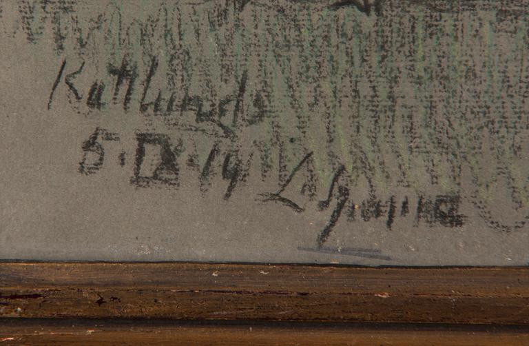 LOUIS SPARRE, pastell, signerad, märkt Kattlunds, daterad 5 IX -14.