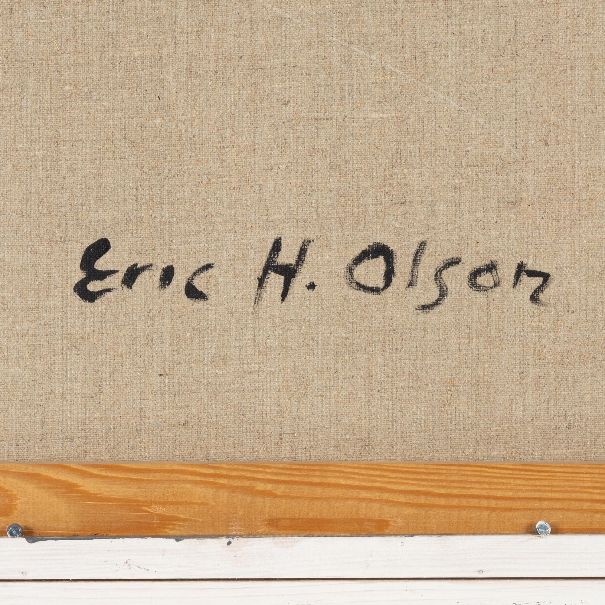 Erik H Olson, akryl på duk. signerad a tergo.