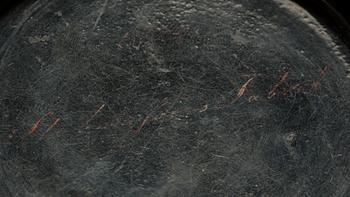 LACKDOSA, Papier Maché, Stobwasser, signerad 11/24 Stobwassers fabrik. 1800-talets första del.