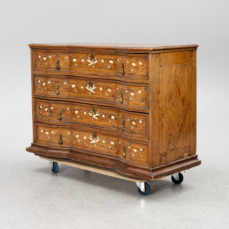 A South-Italian parquetry Louis XV commode, mid 18th century.