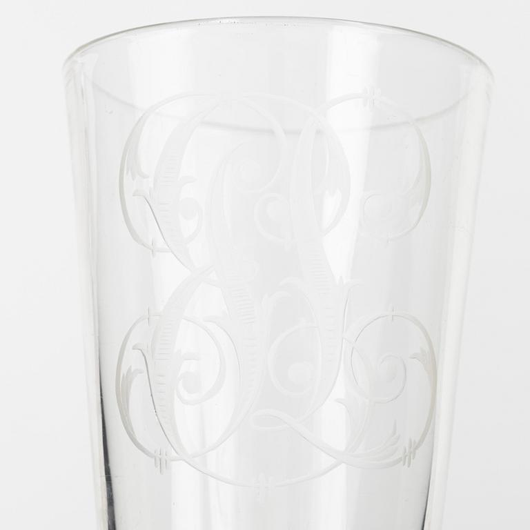 A group of eight Freemason's glasses, 20th Century.