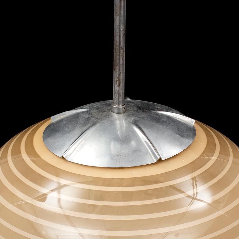 A Swedisgh Modern glass ceiling light probably from Böhlmarks, 1940's.