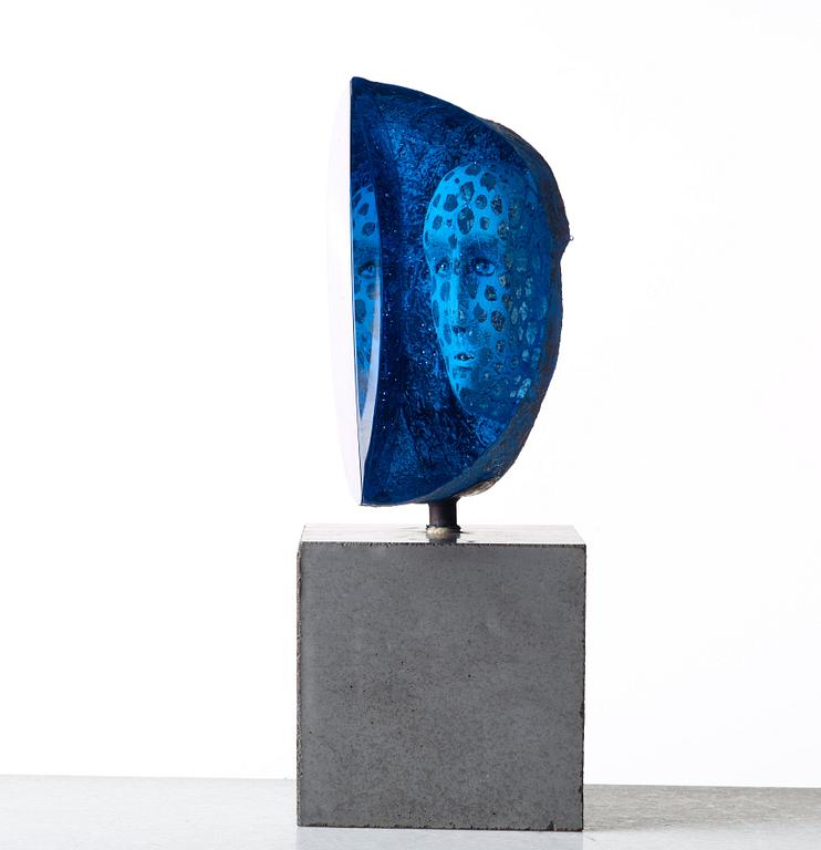 Bertil Vallien, skulptur, Janushuvud, Kosta Boda, unik.