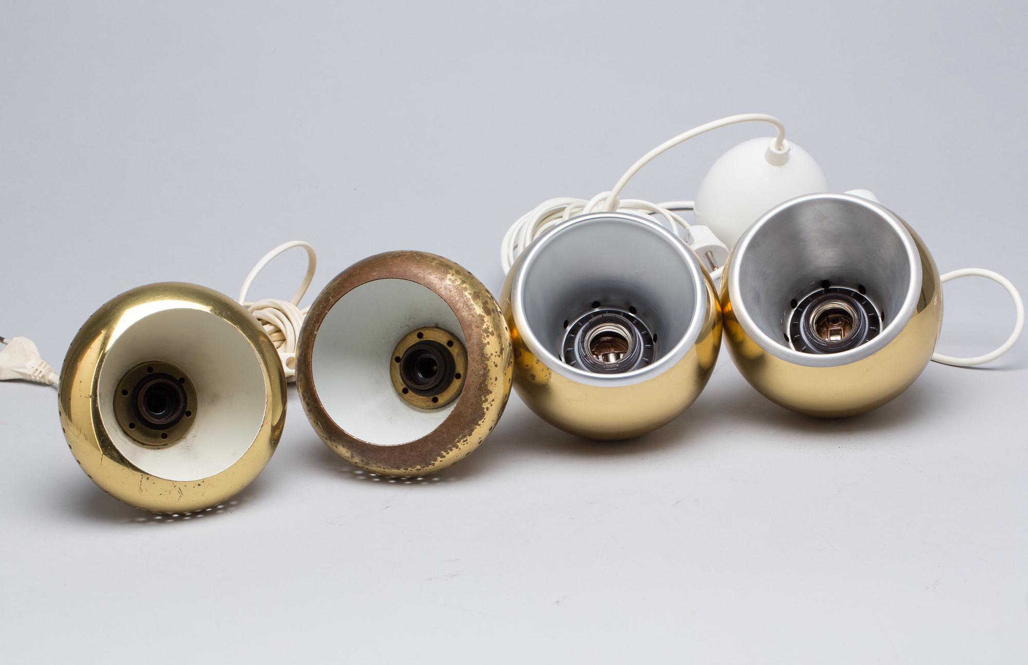 TAKLAMPOR, 4 st, bl a Hans-Agne Jakobsson. 1950/60-tal.