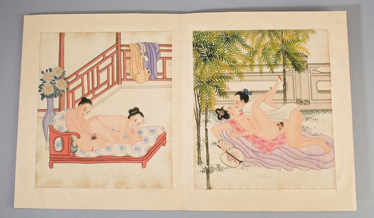 SIDENMÅLNINGAR, 8 st, okänd konstnär, Kina, 1900-tal.