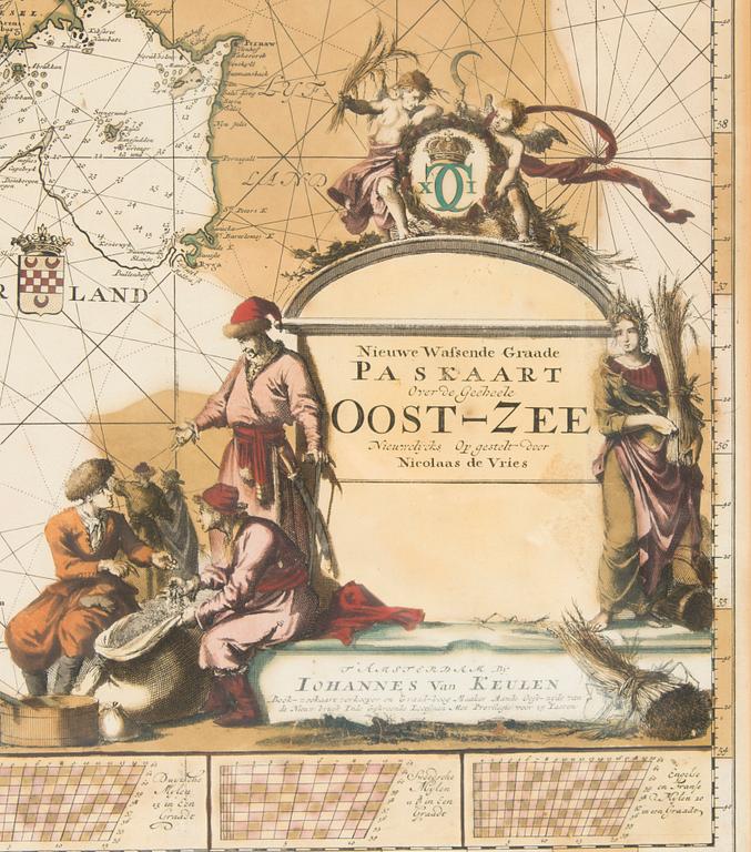 Johannes Van Keulen (1654-1715), kartta Itämerestä, Amsterdam noin 1680 tai myöhemmin.