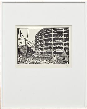 PALLE NIELSEN, träsnitt. Monogramsignerad, E.T.