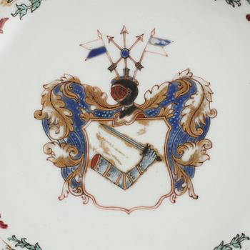 PARTI PORSLIN, 4 st, vapenporslin, Kina, 1700-tal.