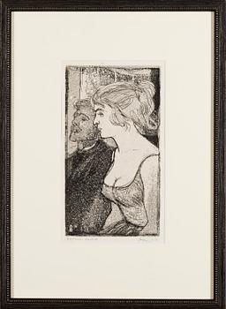 EVALD OKAS, akvatinta, signerad och daterad -58.