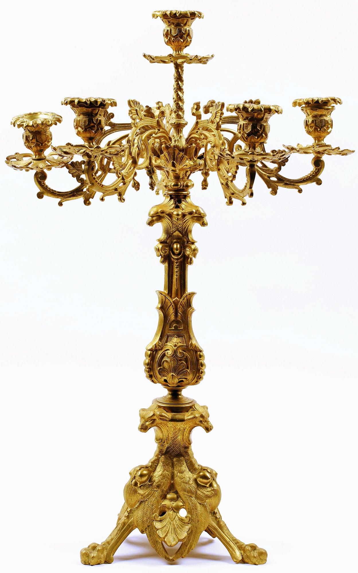 KANDELABER, mässing, oscariansk stil, 1900-tal.