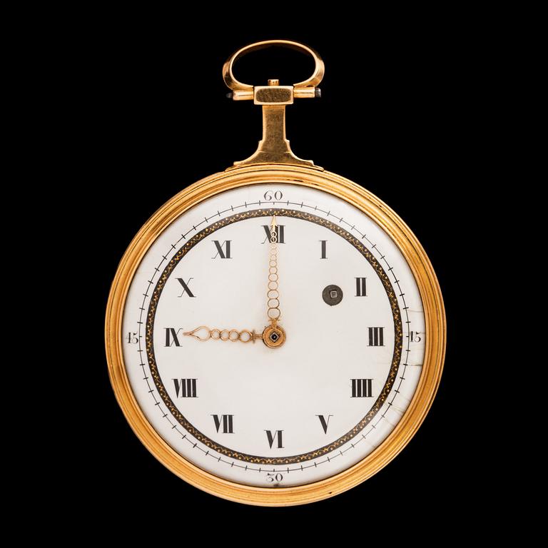 A gold verge pocket watch, early 19th cemtury.