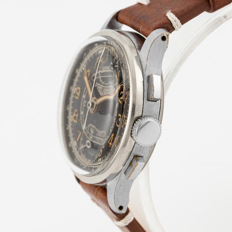Heuer, Up / Down chronograph, wristwatch, 32 mm.