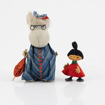 Moomin figures, 2 pcs, Atelier Fauni, Finland, 1950s/60s.