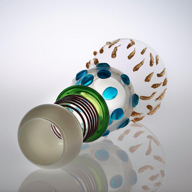 ETTORE SOTTSASS, vas, "Alcor", Toso Vetri d'Arte, Memphis, Milano, Italien.