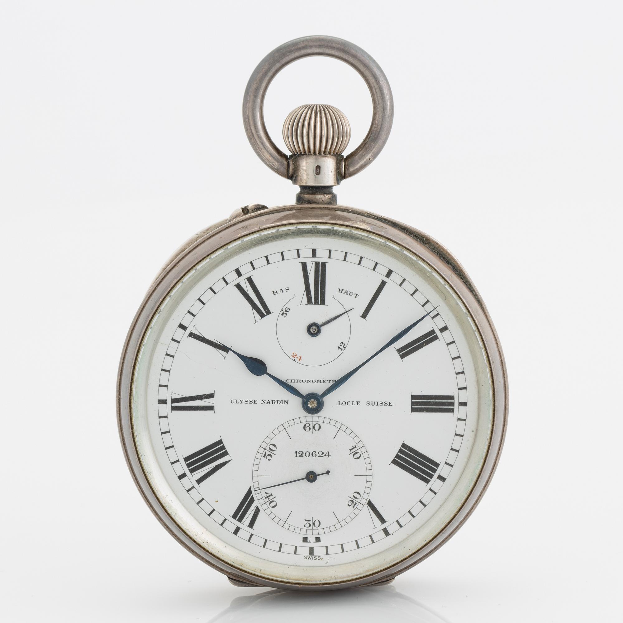 Ulysse Nardin, Le Locle, Chronometre, pocket watch, 64 mm.