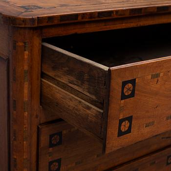A mid european Louis XVI chest of drawers, ca 1800.