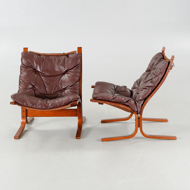 A pair of lounge chair på Ingmar Relling, model "Siesta", Westnofa, from the latter half of the 20th century.