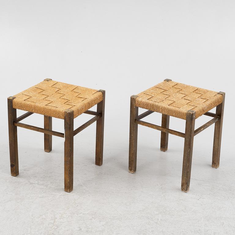 Axel Larsson, pallar, ett par, funkis, Bodafors, 1930-tal.