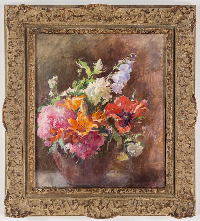 ESTHER KJERNER, oil on board, signed E. Kjerner and dated 1943.