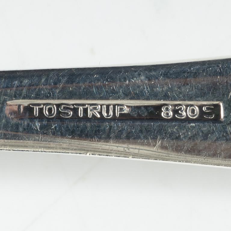 Bestickuppsättning, 48 delar, silver, J Tostrup, Oslo, Norge, 1900-talets mitt.