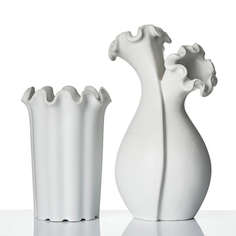 Wilhelm Kåge, two vases and a bowl from the series 'Våga', Gustavsberg, Sweden.