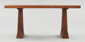 An Axel Einar Hjorth stained pine library / console table, Nordiska Kompaniet, 1930's.