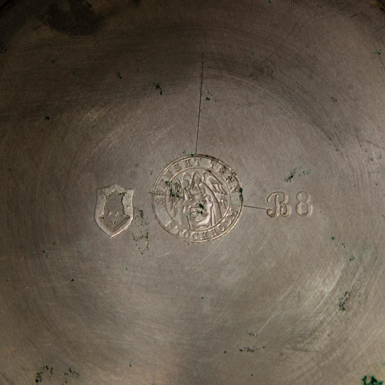 FIRMA SVENSKT TENN, SKÅL MED HÄNKLAR, tenn, Sverige 1920-tal.