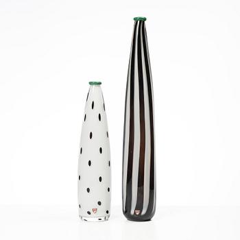 Anne Nilsson, a pair of glass vases, Orrefors, 1988-89.