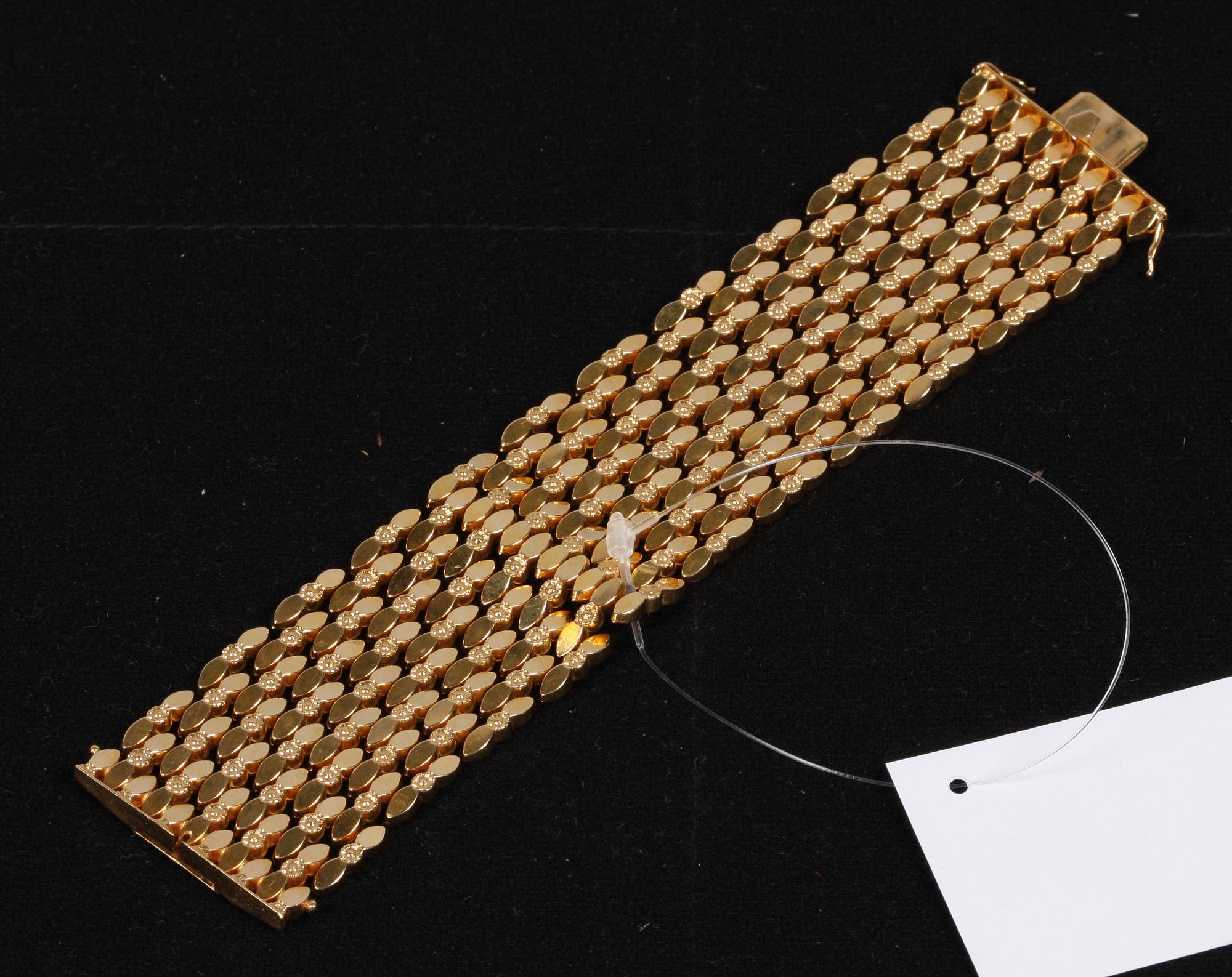 ARMBAND, 18K guld, märkt 750, Deposita, 1900-tal. Vikt 84 gram.